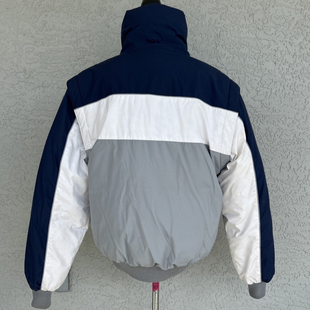 Vtg Profile‎ Down Jacket Mens Large Full Zip Ski Snowboard Navy White Gray - Picture 3 of 11